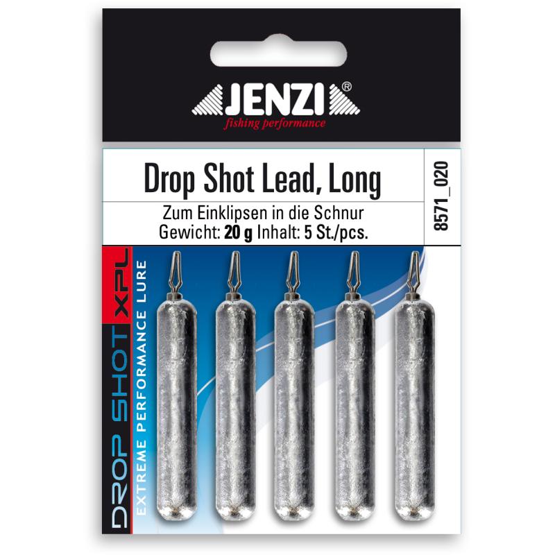 JENZI Drop-Shot Blei long mit Spezial-Wirbel SB-Verpackt Anzahl 8 5,0 g