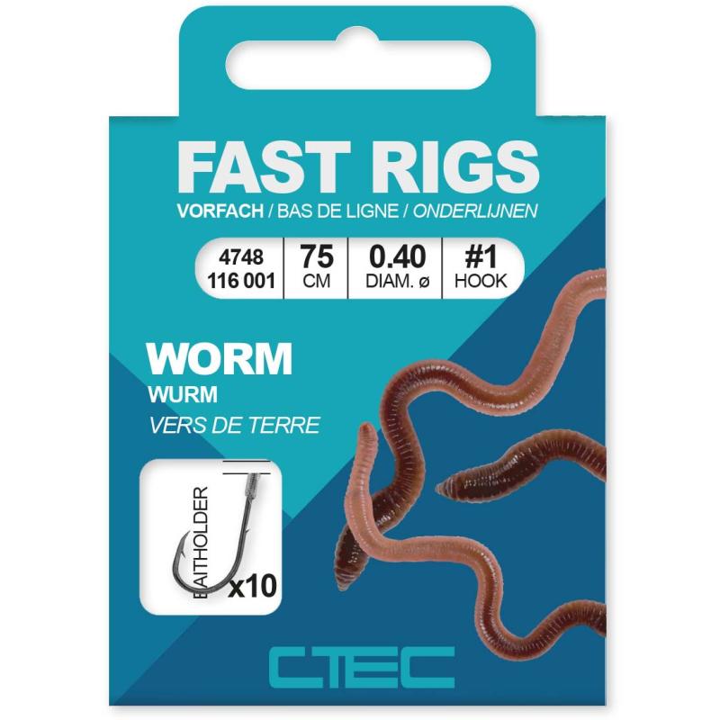 Ctec Fast Rigs Worm Baithold. 75cm #4-0.30mm