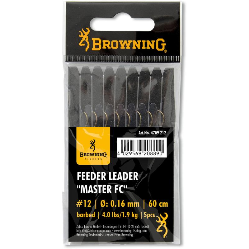 20 Feeder Leader Master FC bronze 1,10kg,2,5lbs 0,12mm 60cm 5Stück