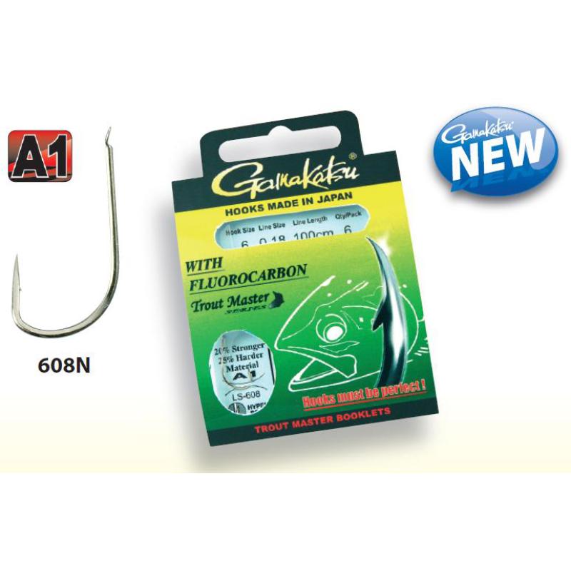 Gamakatsu BKS Trout Master LS-608N Fluorocarbone 100cm taille 6