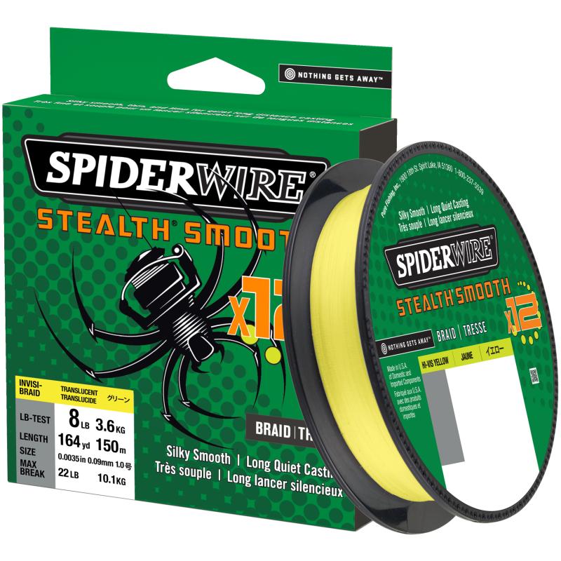 SpiderWire Stealth Smooth12 0.15MM 150M 16.5K jaune haute visibilité