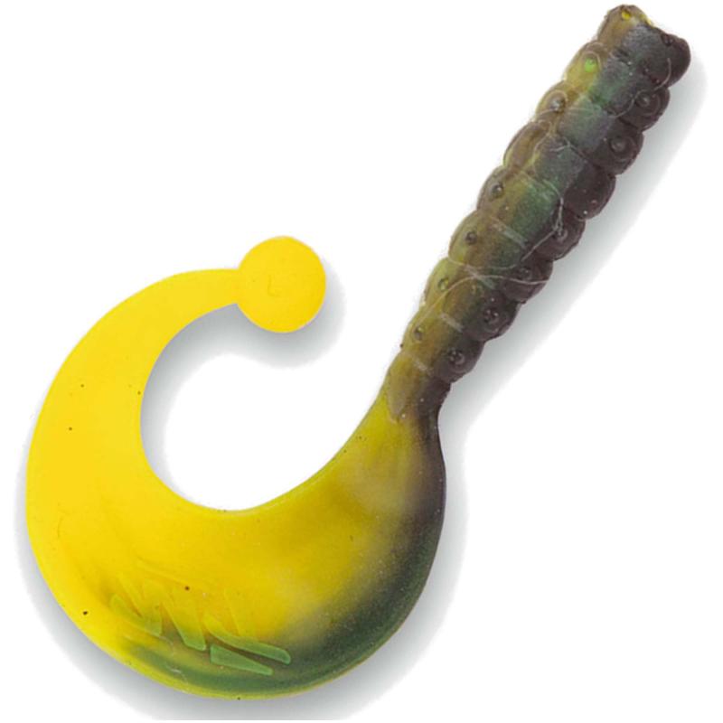 Magic Trout 1,1g 4,2cm Curly B-Bobbles geel / zwarte knoflook 10 stuks