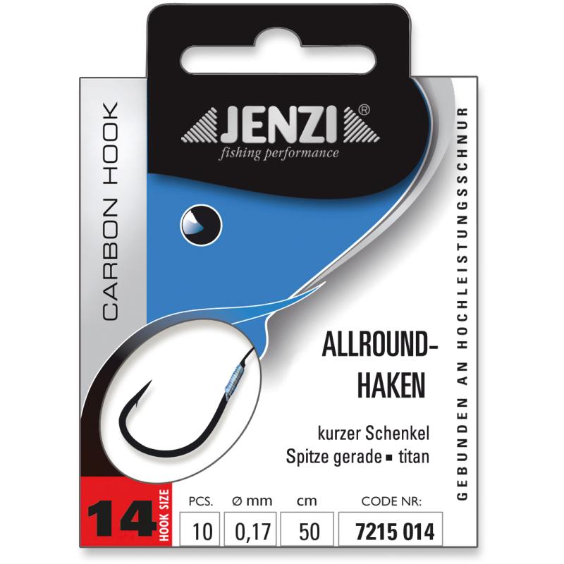 JENZI all-round hook tied size 14 0,17mm 50cm