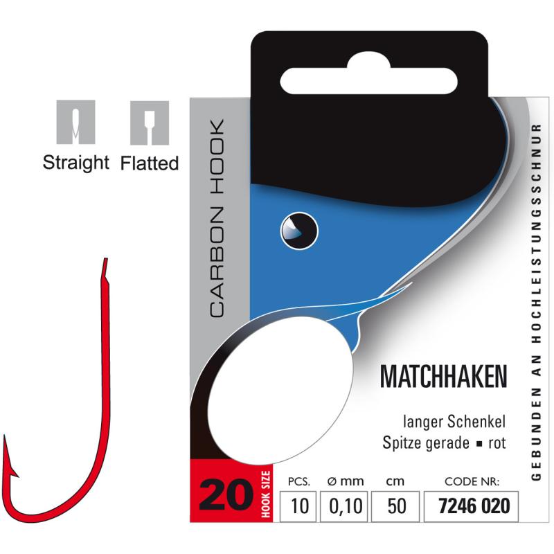 JENZI match hooks bound red size 20 0,10mm 50cm