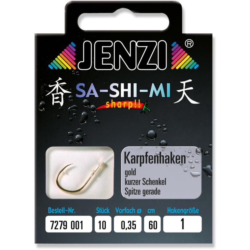 JENZI carp hook SA-SHI-MI tied size 1 0,35mm 60cm