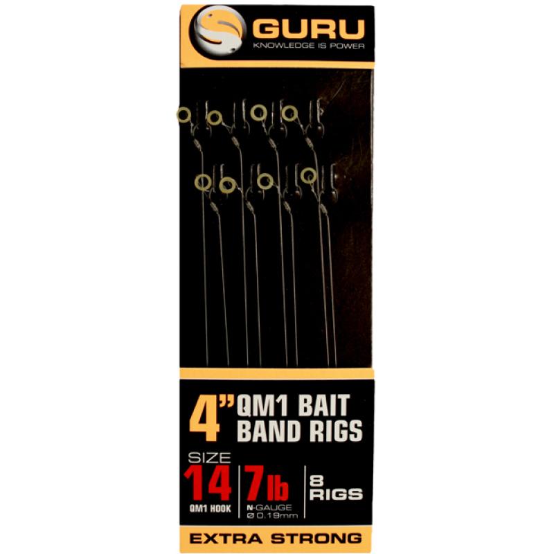 GURU Bait Bands QM1 Ready Rig 4 "0.19 / Gréisst 14