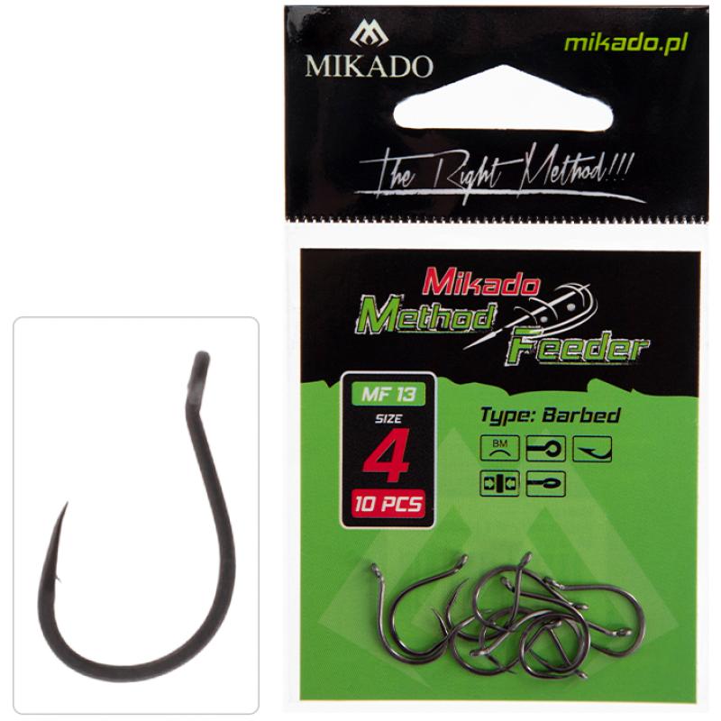 Mikado hooks - MF13 No. 10 - with barbs - 10 pieces.
