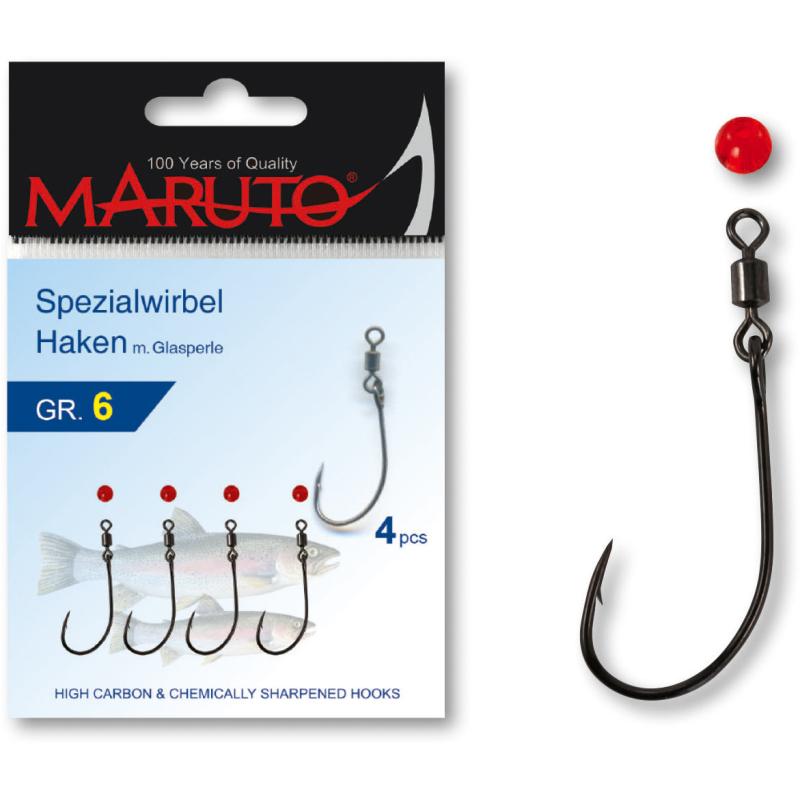 Maruto special swivel hook size. 1 with glass bead