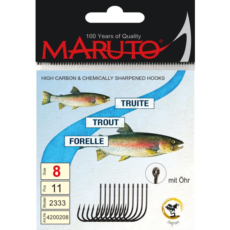 Maruto Maruto trout hook with eye gunsmoke size 10 SB12