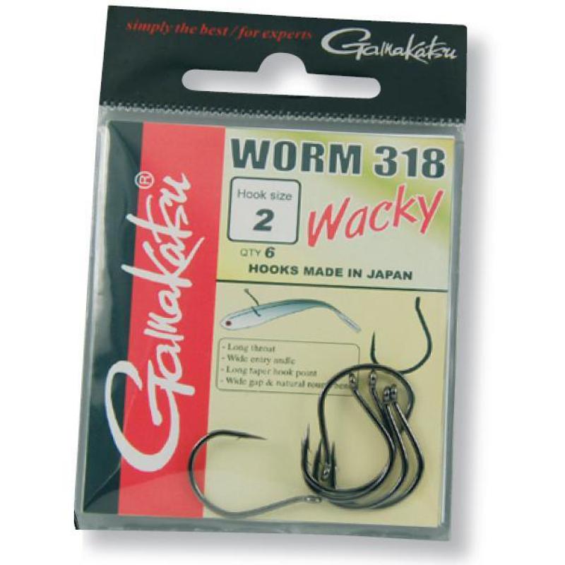 Gamakatsu Hook Worm 318 Wacky maat 3/0