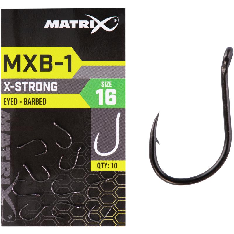 Matrix MXB-1 Size 16 Barbed Eyed Black Nickel 10pcs