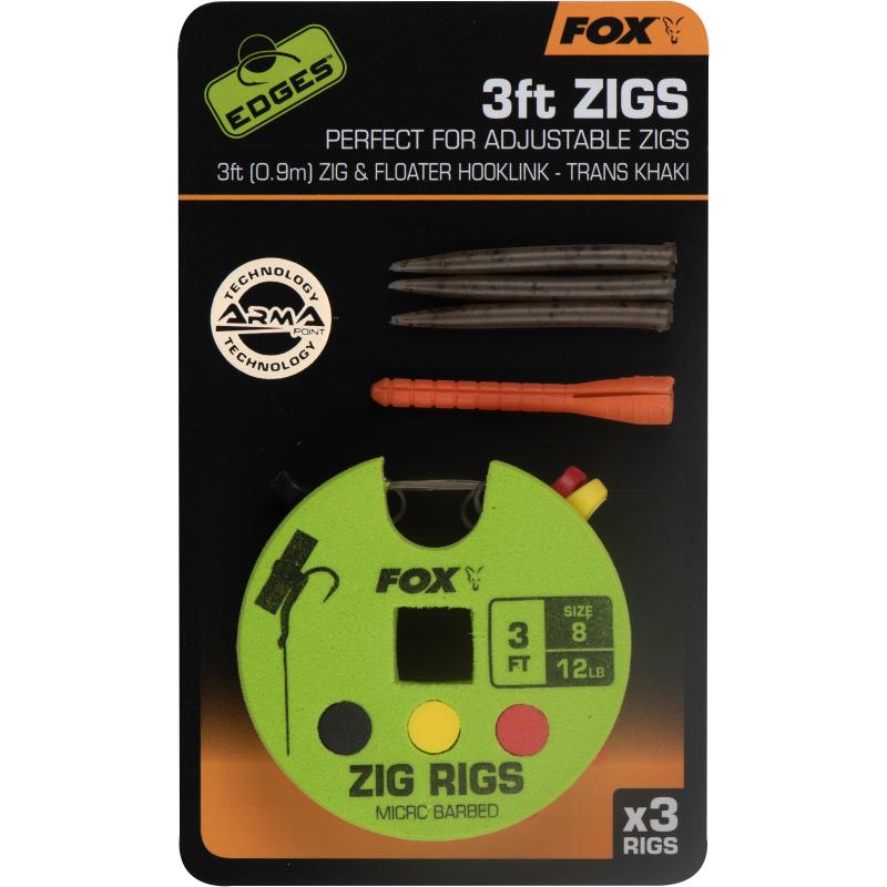 Fox Edge's Zig Rig 8 12Lb 3Ft X 3