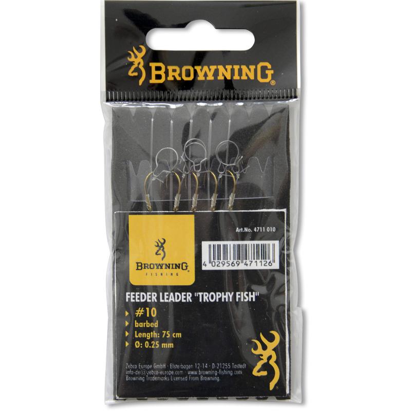 Browning # 10 Feeder Trophy Fësch Leader Haken Bronze 12lbs 0,25mm