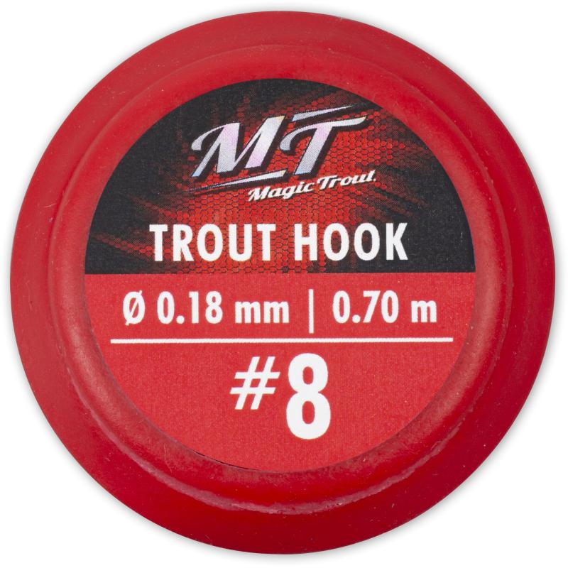 Magic Trout # 4 Forelle Hook Sëlwer 0,22mm 70cm 7 Stécker