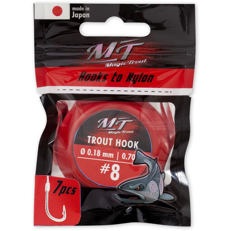 Magic Trout # 6 Forelle Hook Sëlwer 0,20mm 70cm 7 Stécker