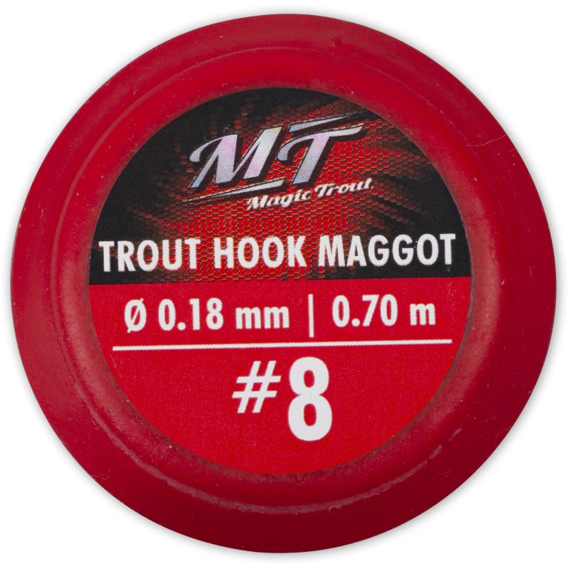 Magic Trout # 6 Forelhaak Maggot zilver 0,20mm 70cm 7 stuks