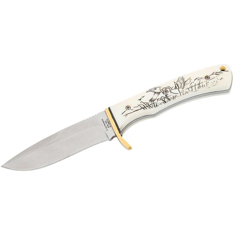 Herbertz hunting knife duck motif, blade length 10,3cm