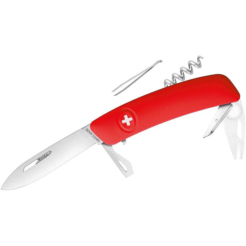 Couteau de poche Swiza Tt03 Tick Tool longueur de lame 7,5cm rouge