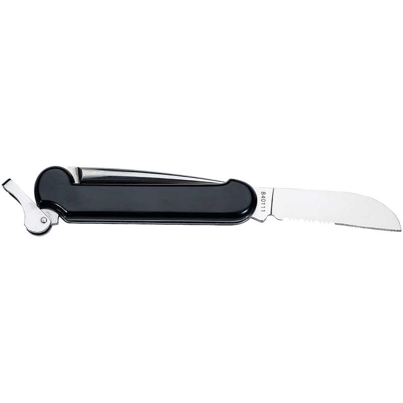 Couteau de poche de marin Herbertz, antirouille, plastique noir, lame 7,5cm
