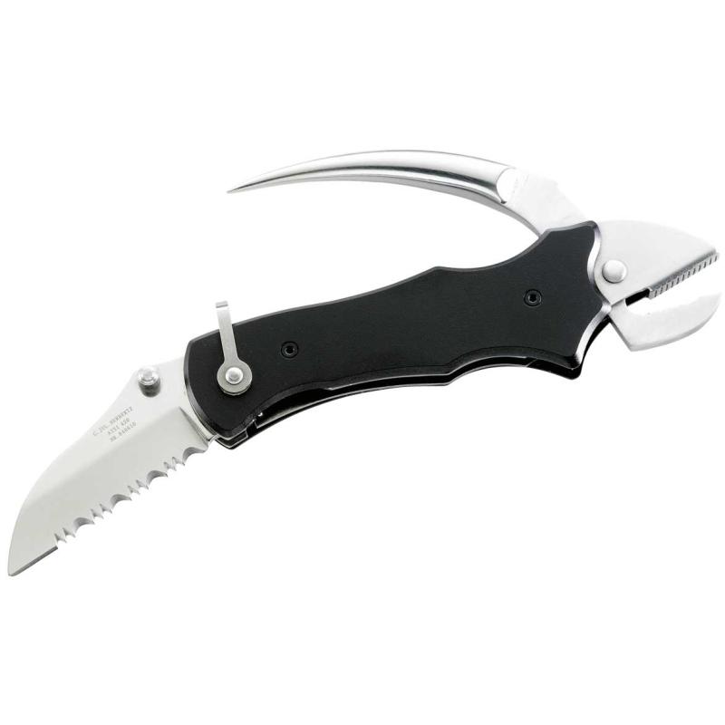 Herbertz sailing knife, with pliers and marlin spike, Aisi 420, blade 5,5cm
