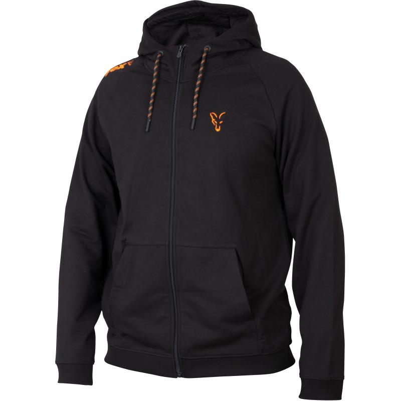 Fox collectie zwart oranje LW hoodie - S