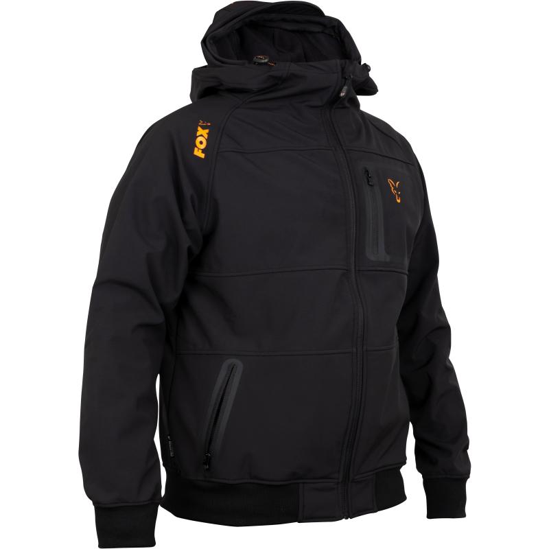 Fox collectie Zwart Oranje Shell hoodie - XL