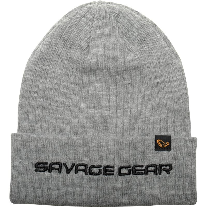 Savage Gear Logo Beanie One Size Rock Black White Strick Winter Mütze 73739 