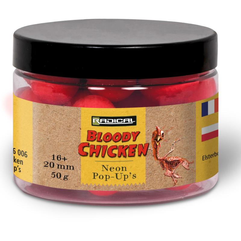 Radical Bloody Chicken Neon Pop Ups Ø 16mm / 20mm rouge fluo 50g