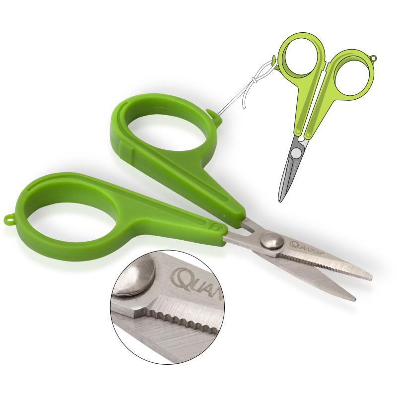 Quantum Mr. Pike mono and braided line scissors 11cm green / black