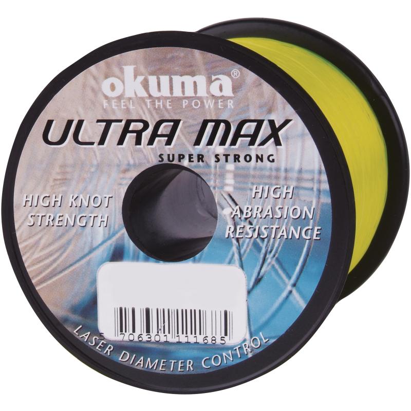 Okuma Ultramax 4oz 593m 25lbs11.3kg 0.45mm Flour Yellow