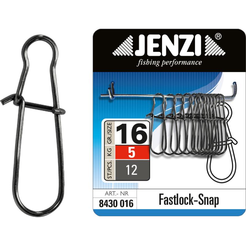 JENZI Fastlock-Snap wartel kleur zwart-nikkel Maat 16
