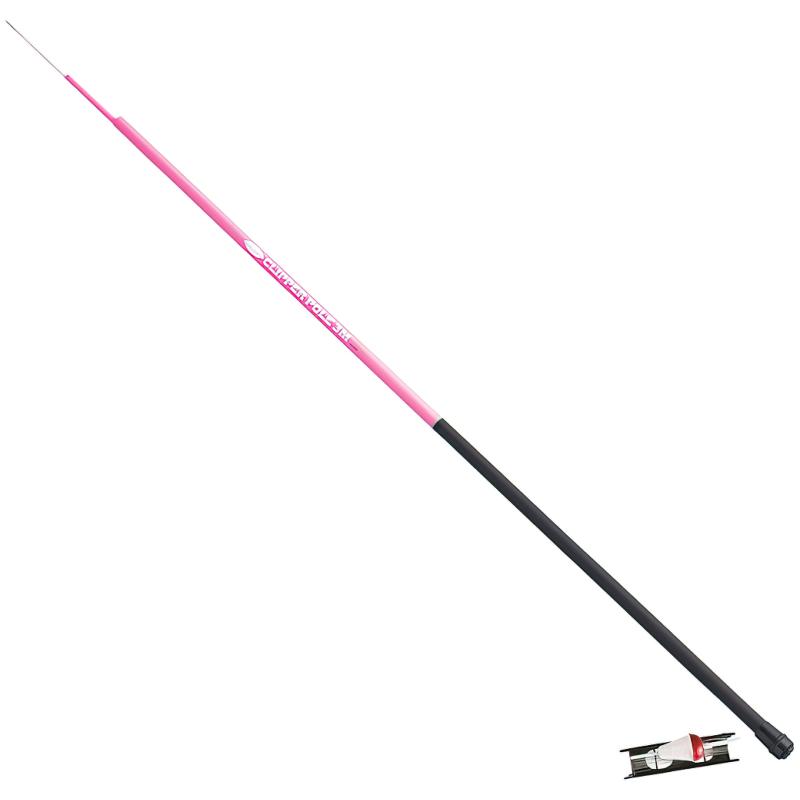FLADEN pole clipper 400cm pink with line. Pose. Lead and hook
