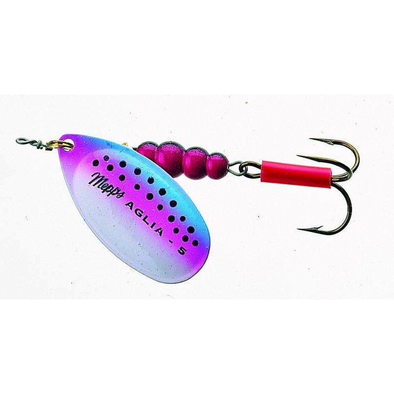 Mepps Aglia trout design spinner rainbow trout size. 4