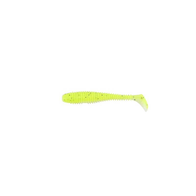 Paladin Gummifisch Rib 55mm chartreuse-glitter-weiß SB14 color no. 5