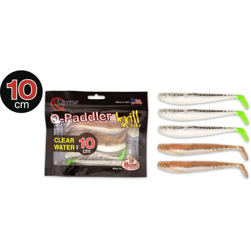 10cm Q-Paddler Clear Water Mix 3x salt&pepper UV-tail 2x sand goby Krill