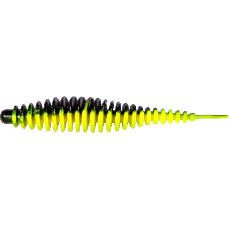 Magic Trout T-Worm 1g I-Tail neon groen / gele knoflook 6,5cm 6 stuks