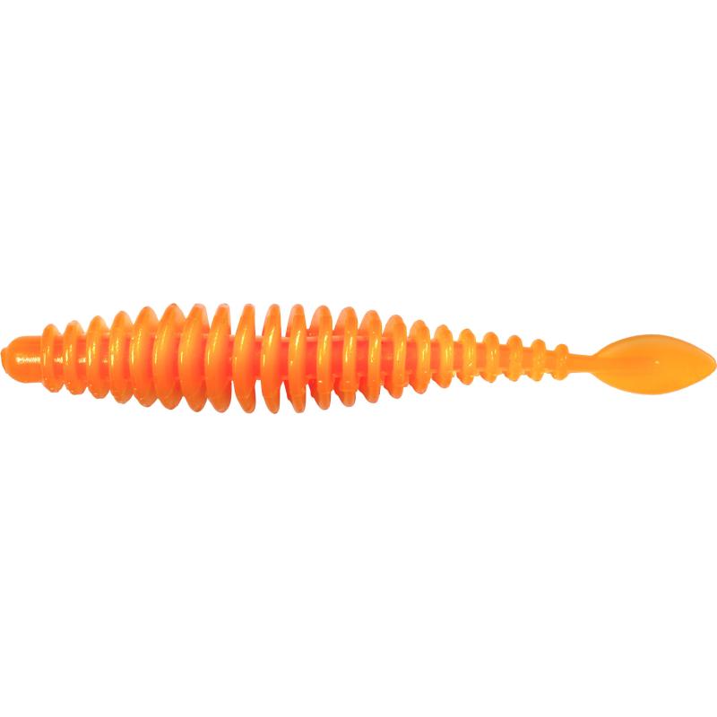 Magic Trout T-Worm 1g P-Tail Neon Orange Fromage 6,5cm 6 pièces