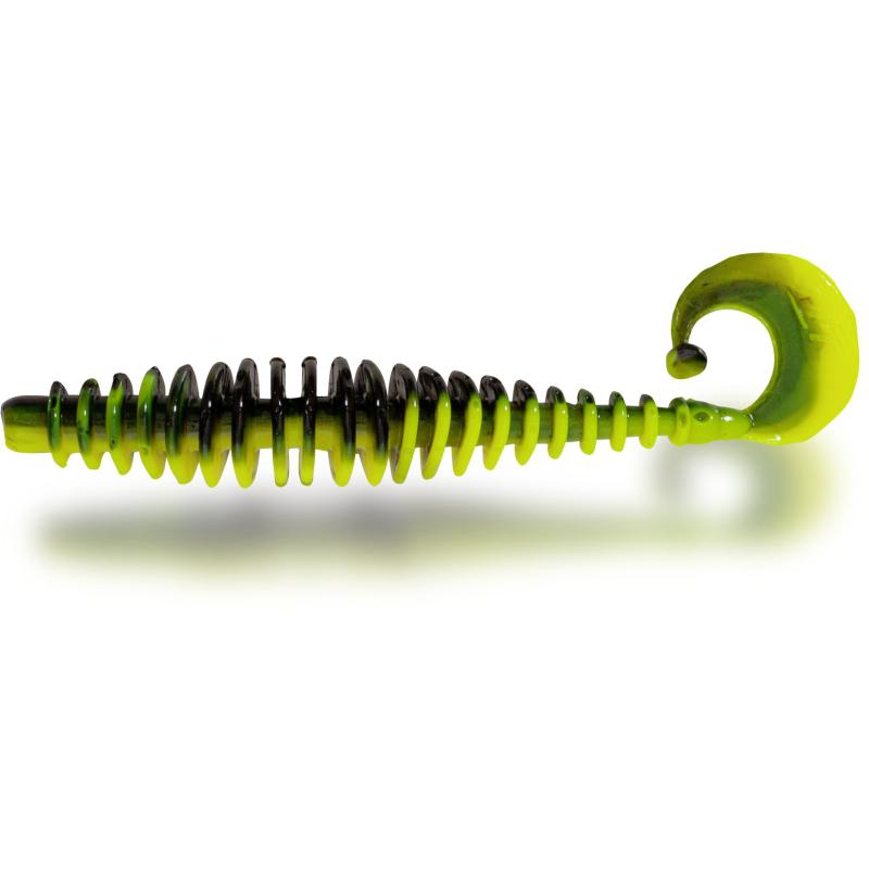 Magic Trout 1,5g 5,5cm T-Worm Twister Neongiel / Schwaarze Kéis