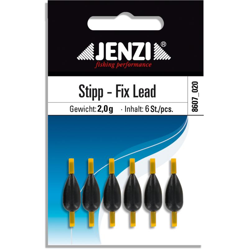 Stipp-Fix-Lead druppelvormig lood met siliconenslang aantal 6 stuks / SB 2,0 g