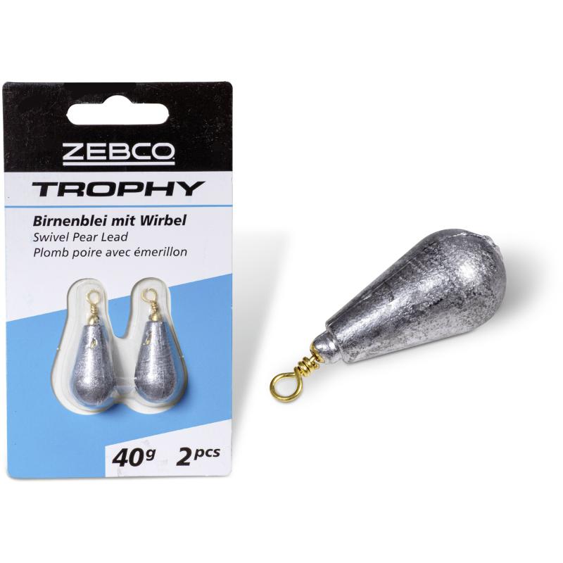 Zebco 40g Trophy pear lead with swivel