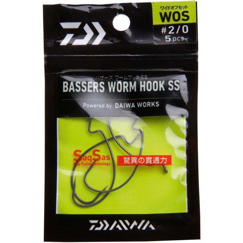 Daiwa Bassers Worm Hook WOS Gréisst 5/0 SB4