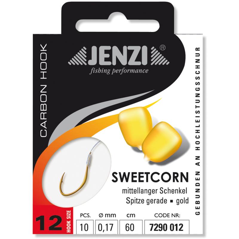 JENZI sweetcorn hook, tied size 12, 0,17mm, 60cm