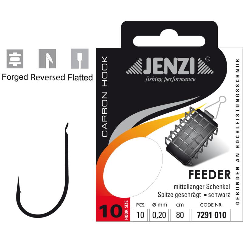 JENZI feeder hook tied size 10 0,20mm 80cm