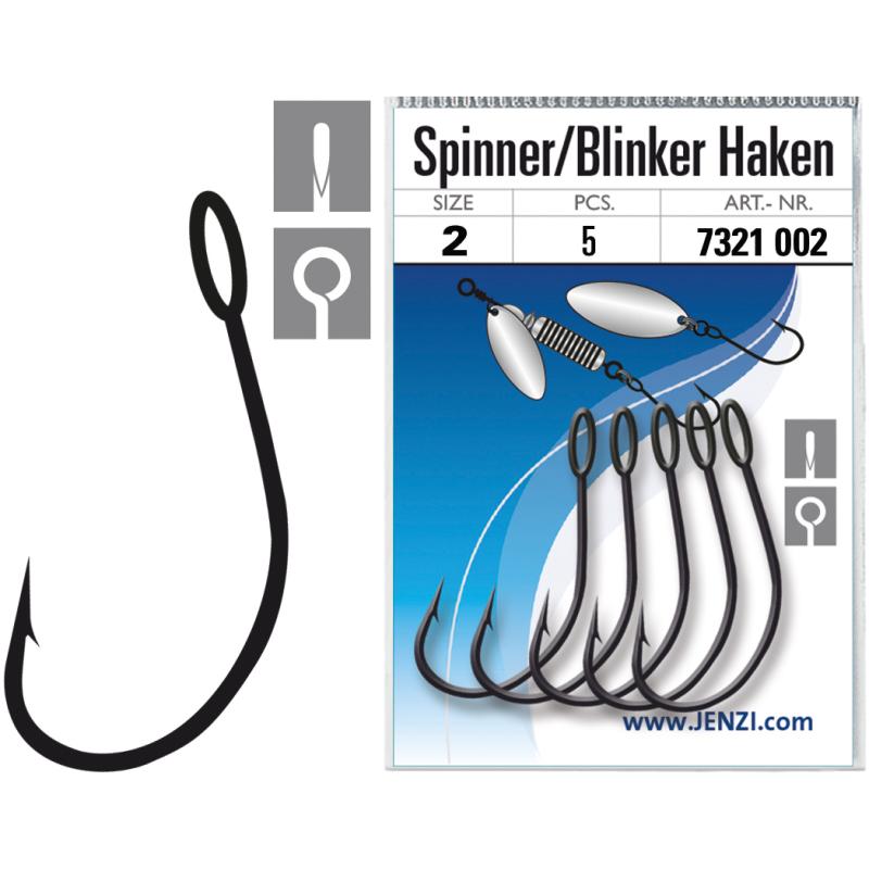 JENZI Spinner / Blinker Single Hook Hook Gréisst 2
