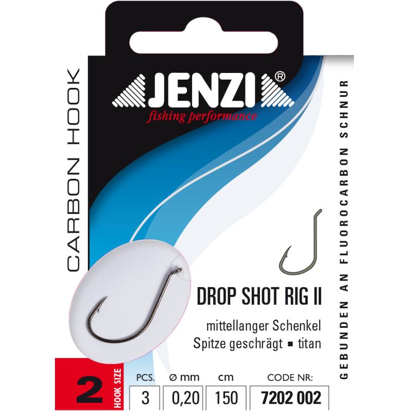 JENZI Drop-Shot Rig / Leader taille 2 titane, jambes de longueur moyenne