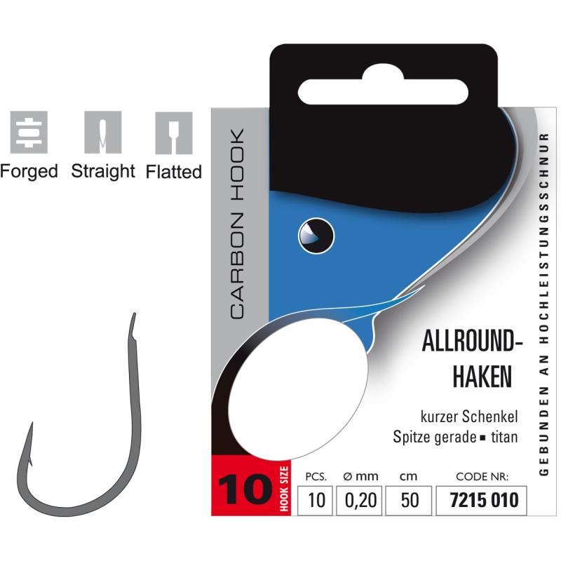 JENZI all-round hook tied size 10 0,20mm 50cm