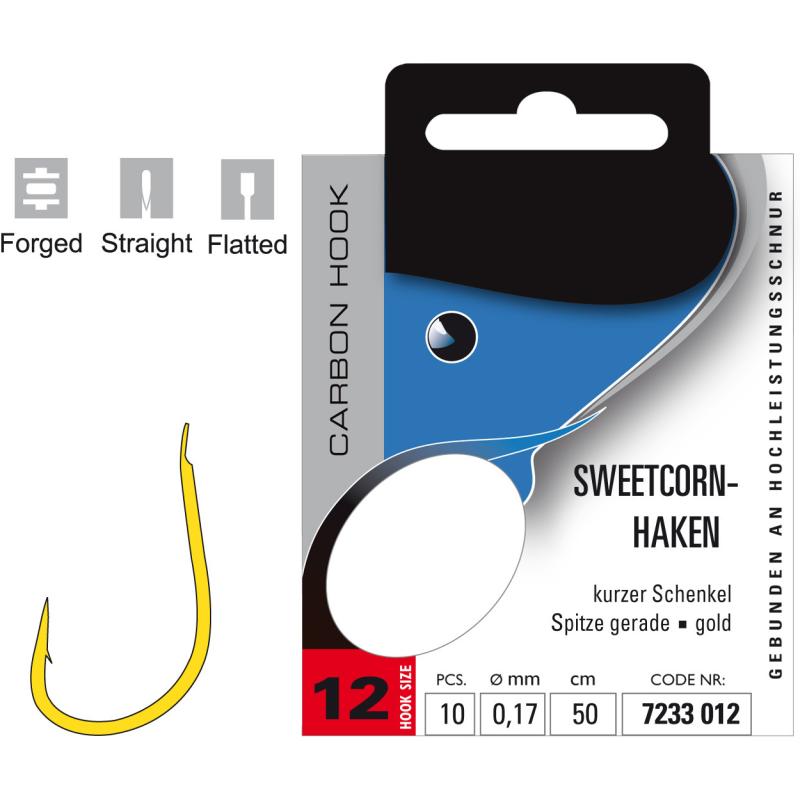 JENZI Sweetcorn Hook, tied size 12 0,17mm 50cm