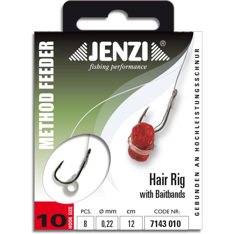 Method Feeder Hair Rig with rubber band Ø 0,23mm # 10, length 12 cm