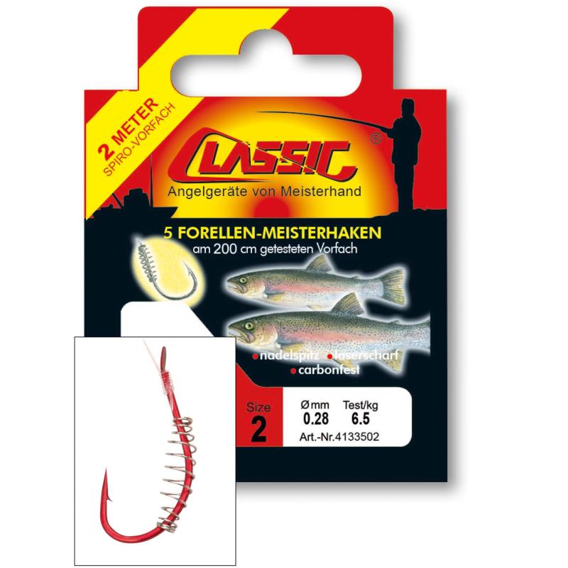 Paladin Classic trout dough hook tied red 50cm size 8 SB5