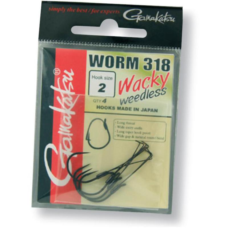 Gamakatsu Hook Worm 318 Wacky Weedless taille 3/0